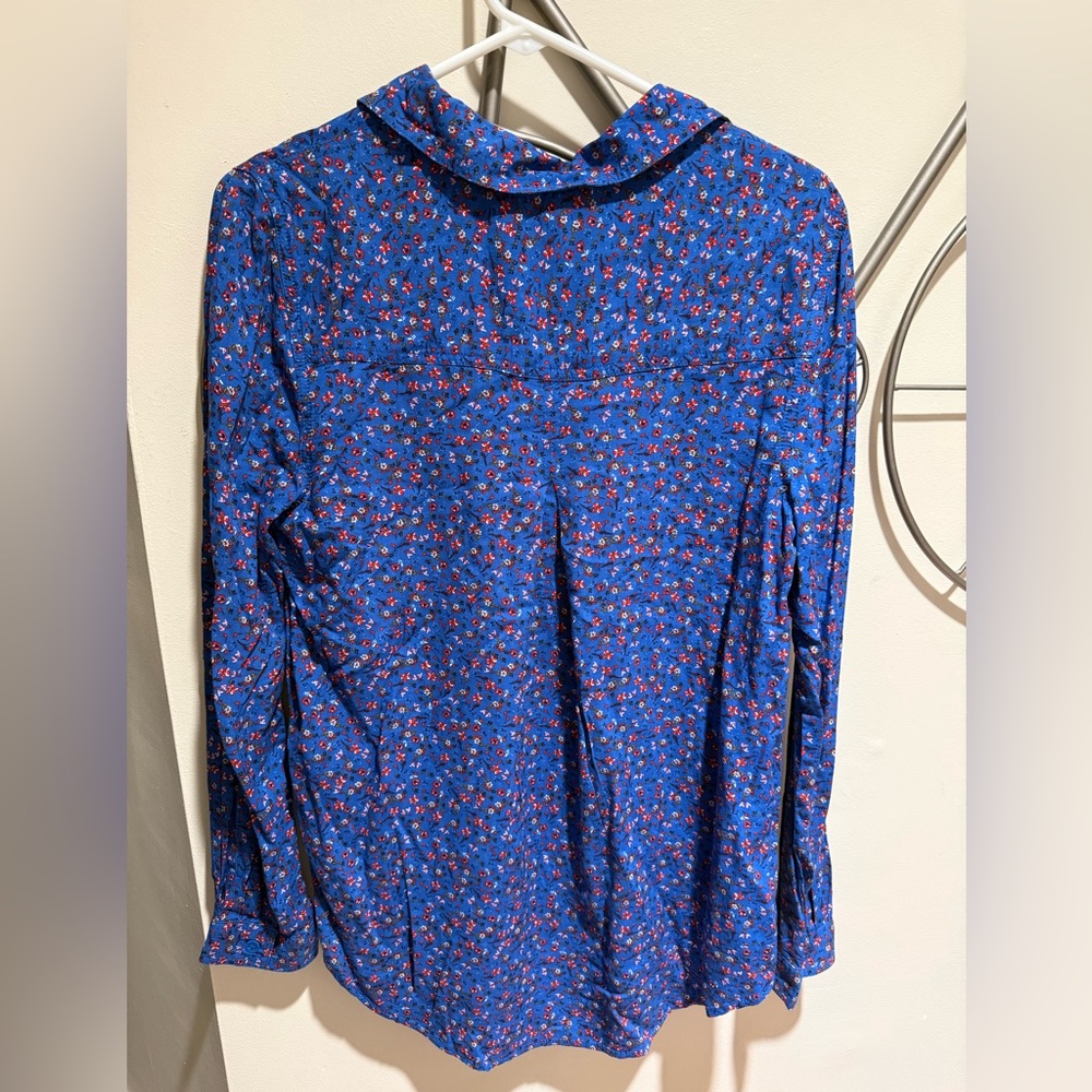 beachlunchlounge Blue Floral Button-Down Shirt, Size M, NWT - Picture 4 of 6